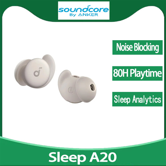 Soundcore Sleep A20 by Anker Sleep Earbuds, Noise Blocking Sleep Headphones, Small Design for Side Sleepers, 80H Playtime A6611
