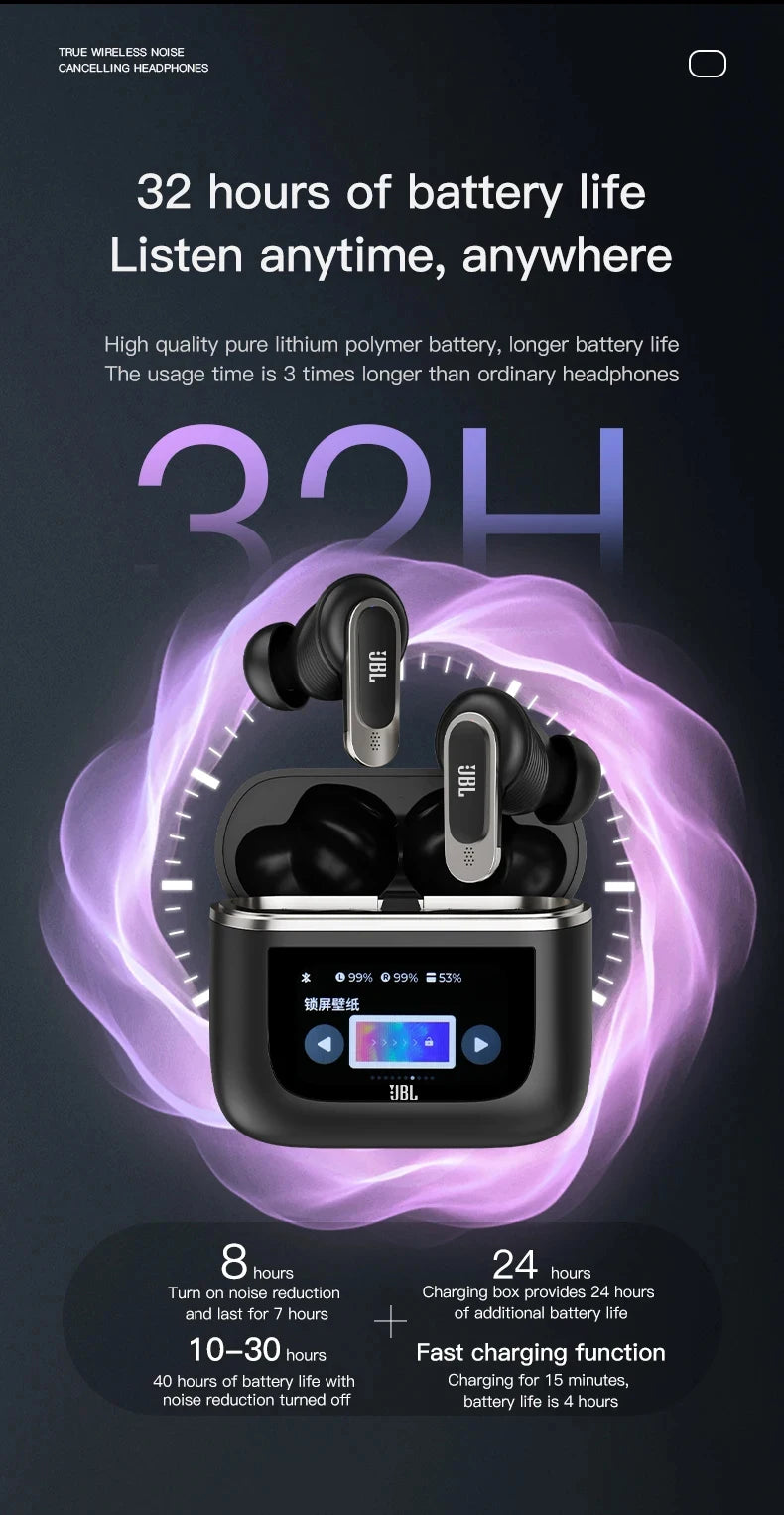 Original JBL Tour Pro 2 True Wireless Bluetooth headphone Noise Cancelling Earbuds LED Smart Display Box headset JBL Tour Pro2