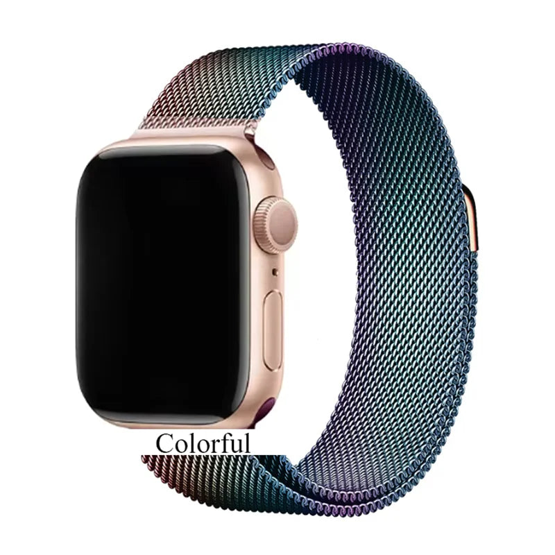 Milanese Loop Strap For Apple Watch Band 46mm 49mm 44mm 40mm 45mm 41mm Metal Classic Bracelet iWatch Series 10 4 5 6 7 8 9 Ultra