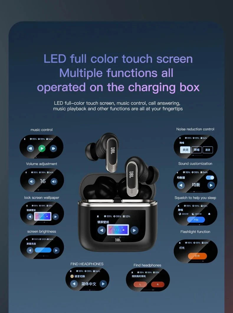 Original JBL Tour Pro 2 True Wireless Bluetooth headphone Noise Cancelling Earbuds LED Smart Display Box headset JBL Tour Pro2